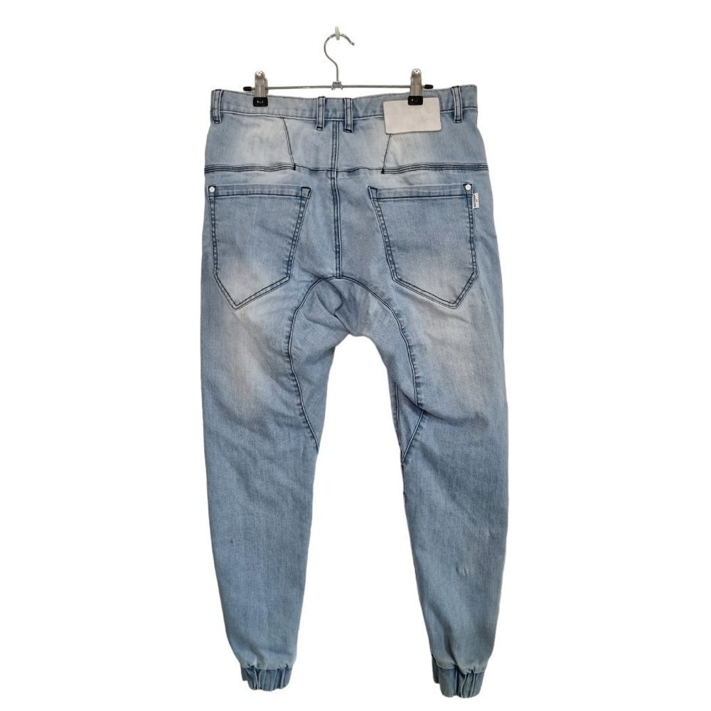 Nena & Pasadena NXP Mens Light Blue Distressed Cargo Jogger Jeans - Size 32 - Picture 4 of 8